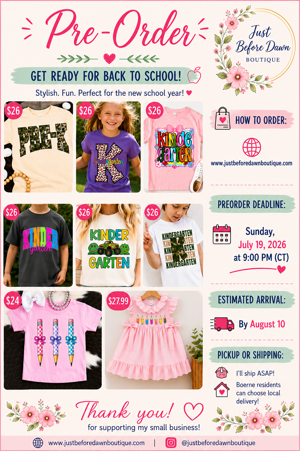 Back to School Preorders