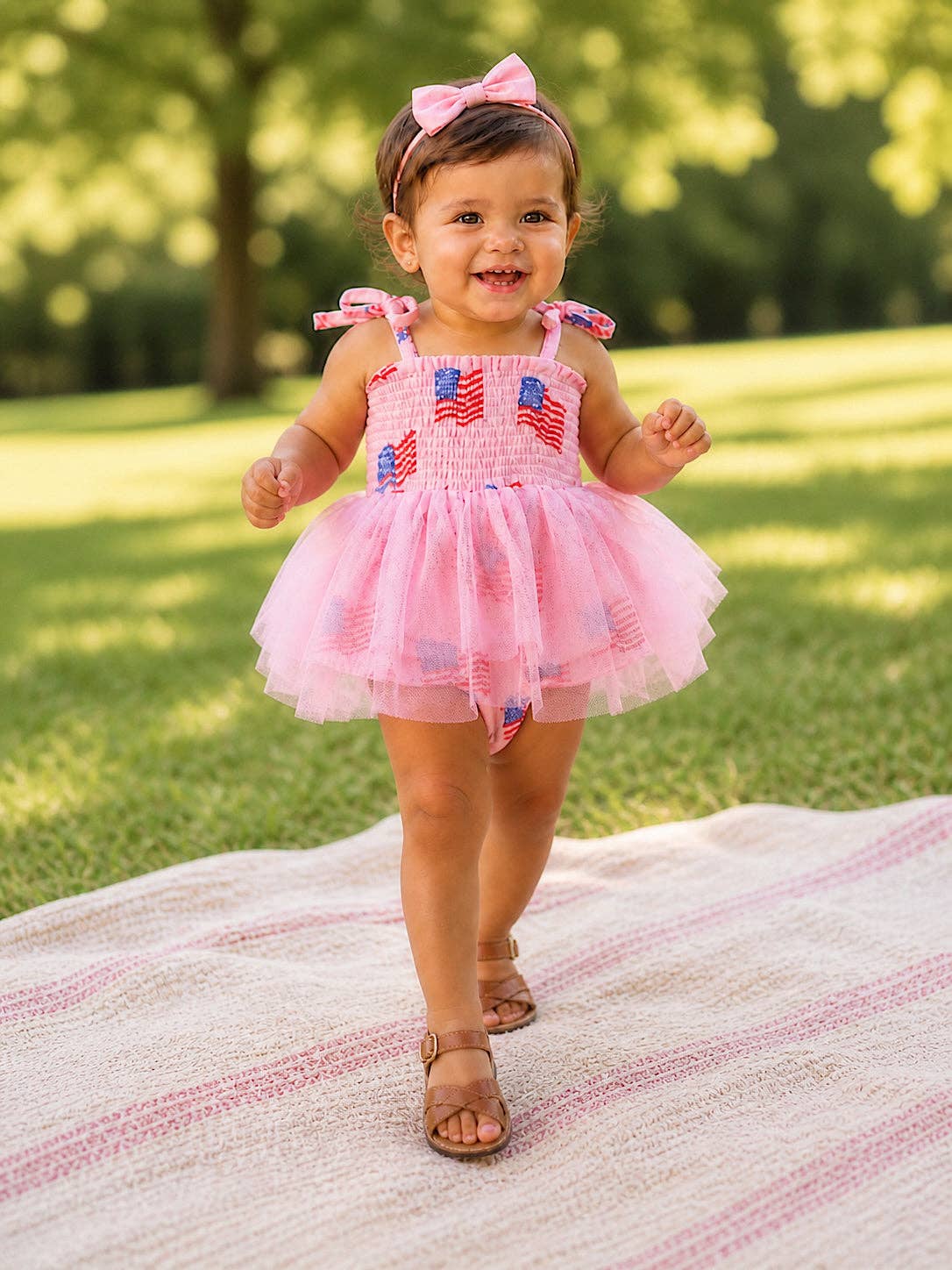 Muslin Tutu Bubble, American Flag Pink