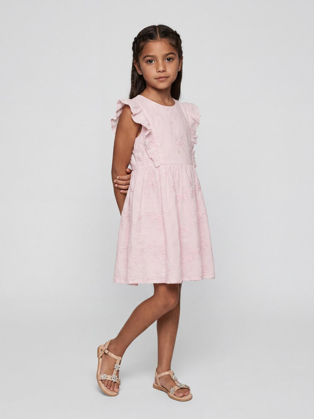 Pink 3D Flower Dress