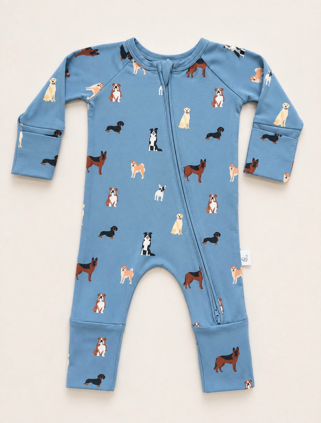 Bamboo Zip Convertible Romper – Blue Dog Baby Pajamas