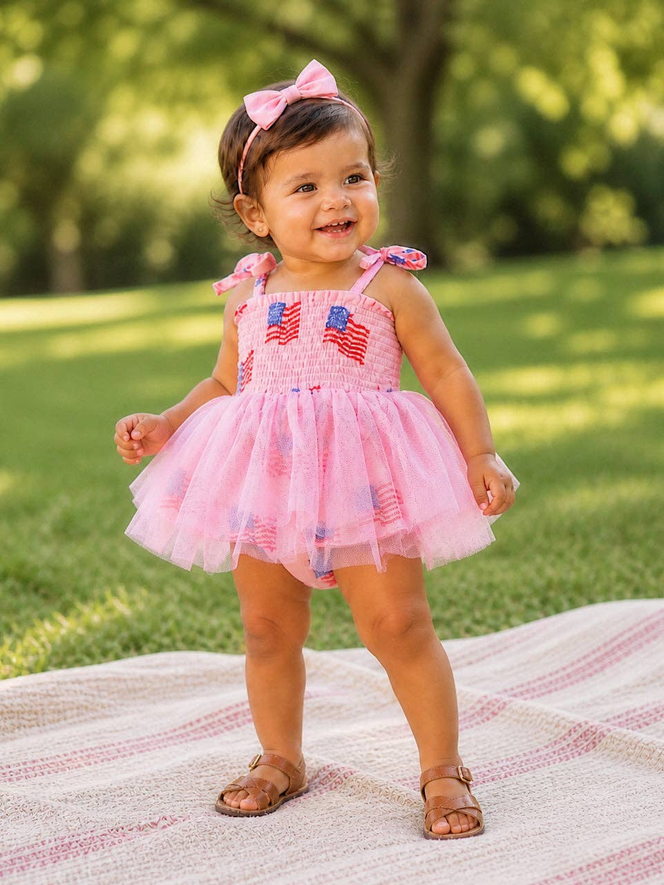 Muslin Tutu Bubble, American Flag Pink